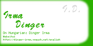 irma dinger business card